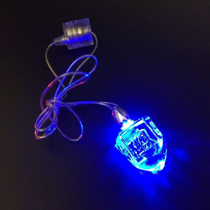 LED Light-Up Chanukah Dreidel Necklace in blue