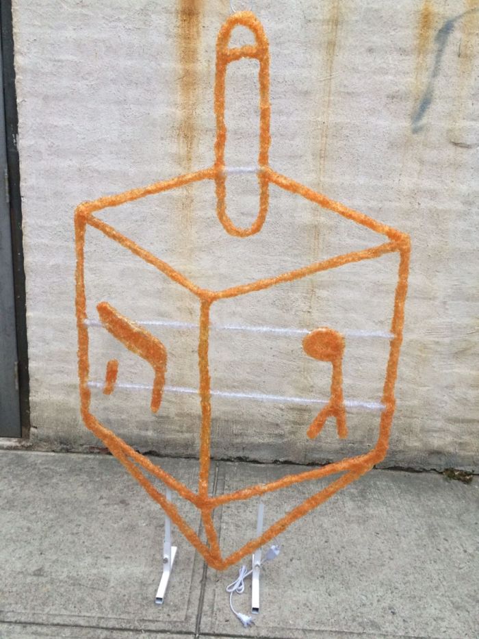 Gold Dreidel Light Up decorations -  Jewish festival