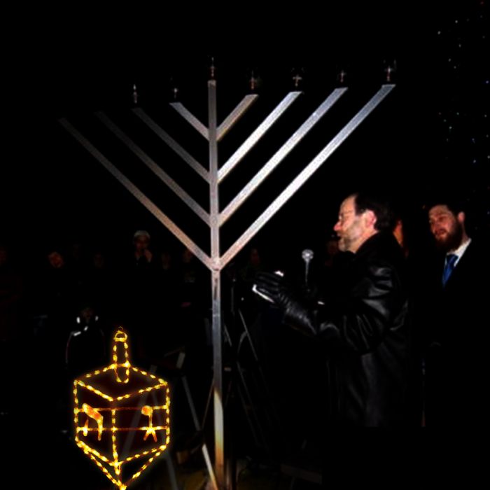 Gold Outdoor Dreidel Light Up Display - 