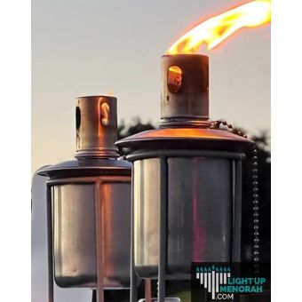 Tiki Torch Set™ [1 Torch + 1 Aluminum Holder] - For Real Flame Display 