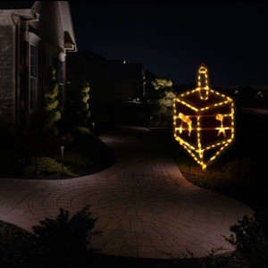 Outdoor Dreidel Displays – 5-Foot & 2.5-Foot LED Hanukkah Decorations